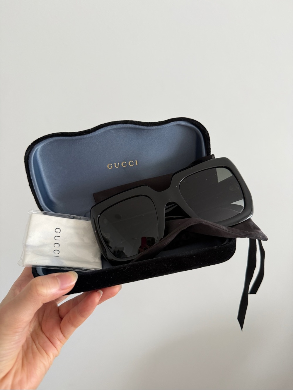 Gucci Black Oversized Square Sunglasses